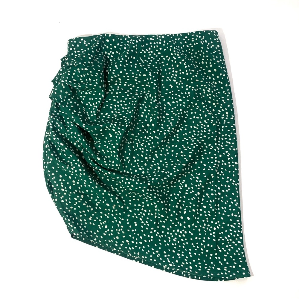 Side Ruched Asymmetrical Mini Skirt